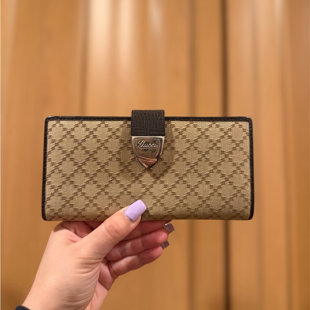 Gucci Diamante Canvas Continental Wallet